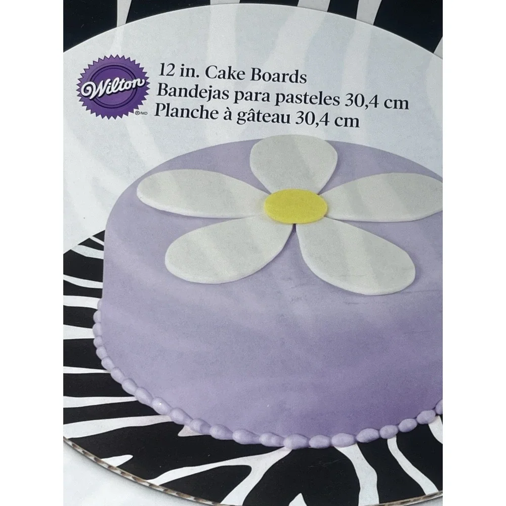 Wilton 12in Cake Boards (3pc)‎ Zebra Black White 2104-5150 Sealed